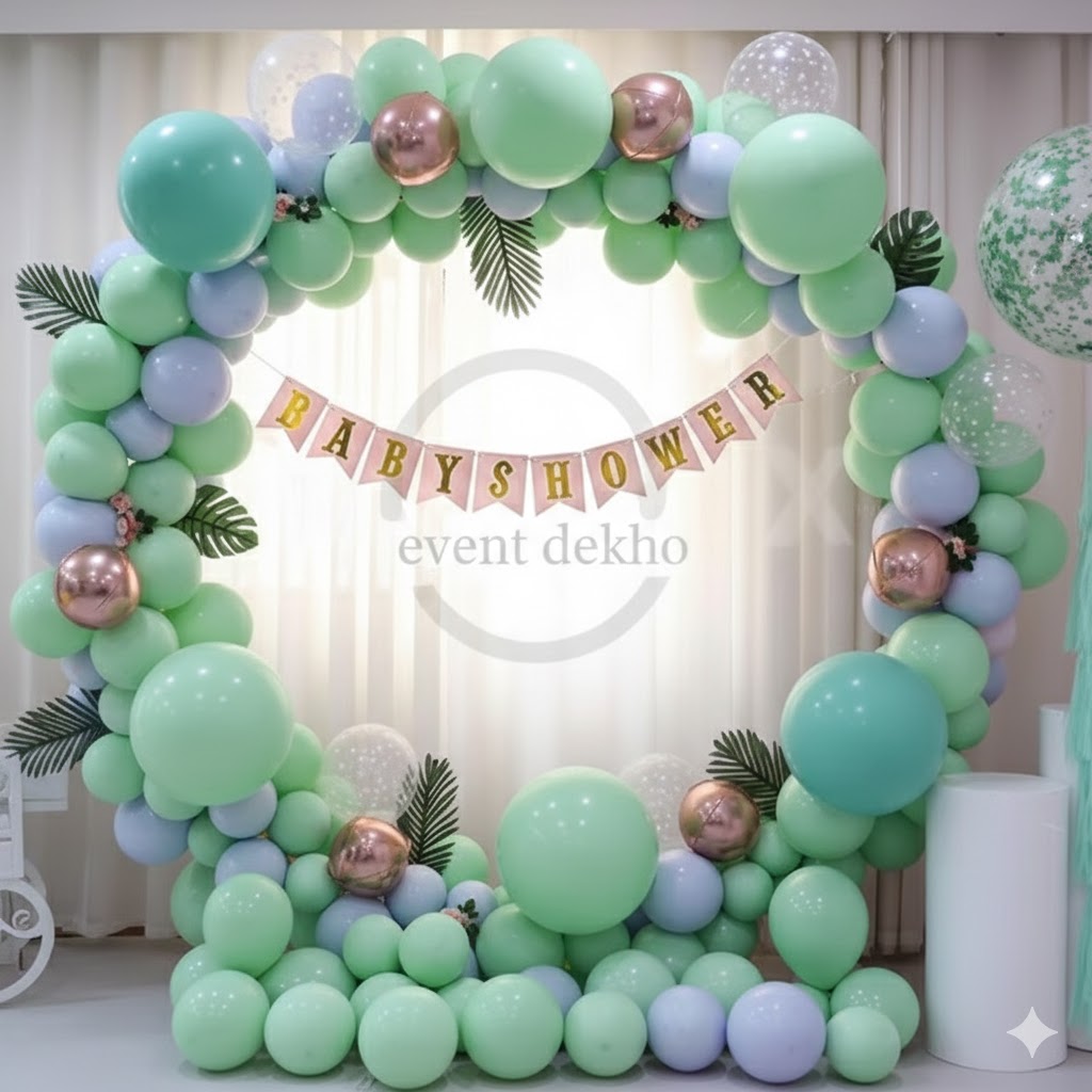 Elegant Mint Pastel Balloon Ar...