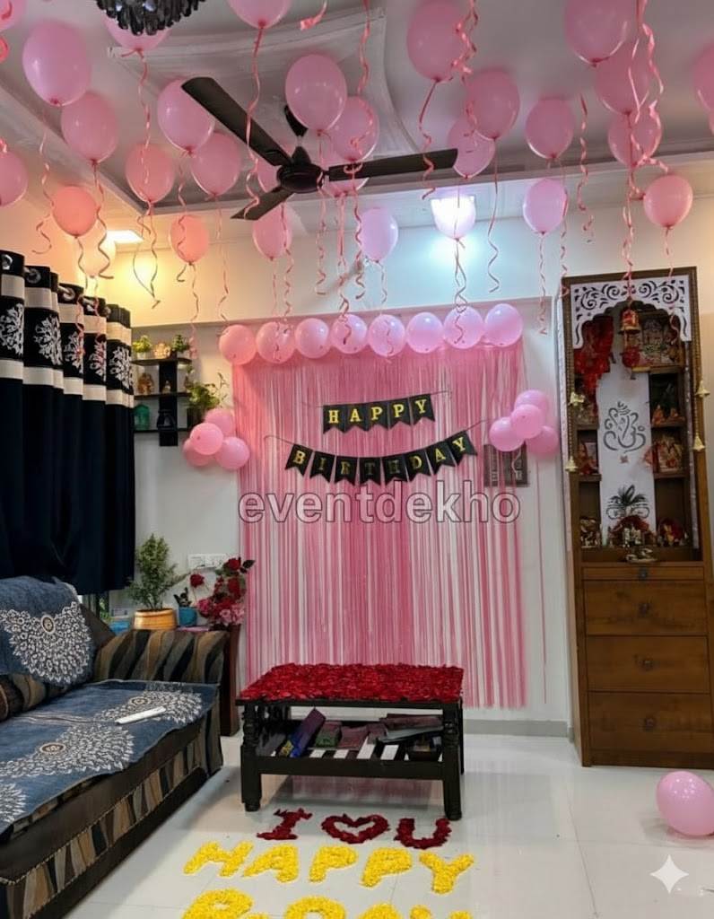 Pink Theme Birthday Decoration