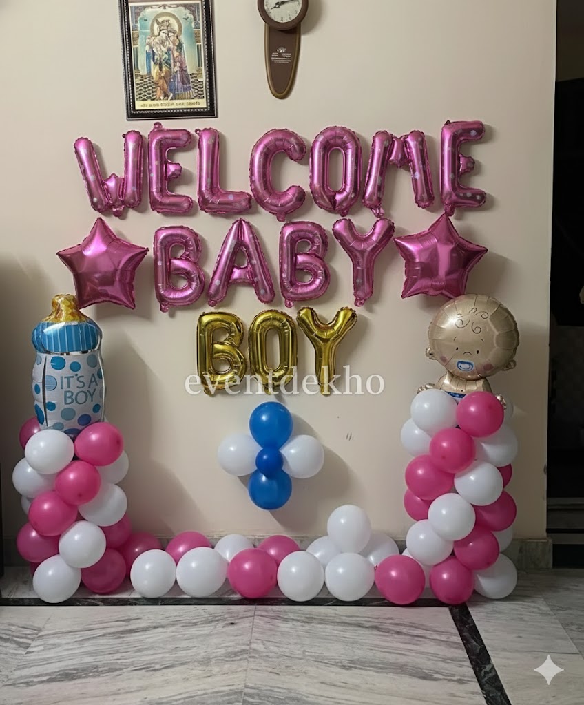 Welcome Baby Boy Balloon Decor...