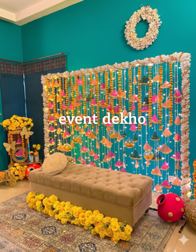 Vibrant Haldi Decor Setup